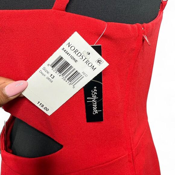 NWT Speechless Red Rhinestone Cutout Gown – Size XL 13 Formal Prom Dress Y2K - Picture 6 of 8